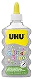 UHU Glitter Glue Silber - Flasche mit silbernem Glitzer zum Dekorieren,...