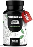 Vitamin D3 20000 IE hochdosiert - 240 Tabletten - Vitamin D Unterstützung...