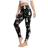 Generisch Weihnachts Leggings Damen Winterleggings Skinny Leggings Glitzer...