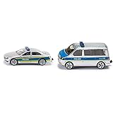 Siku 1504 Streifenwagen Polizei, blau & 1350 Polizei-Mannschaftswagen