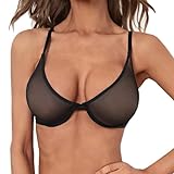 Damen BH Unwattierter Triangel BH Ohne Stahlring BH Transparente Mesh BH...
