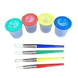 NUOBESTY 16 Stück Farbbecher und matebrush Bürste Kinderbecher...