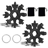 AEIOPRS 2 Pcs Schwarz Edelstahl Schneeflocken Multitool 18-in-1 mit...