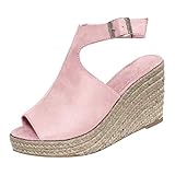 Römersandalen Damen Keilabsatz,Sandalen Damen Sommer Bequem Blau...