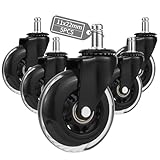 Bürostuhl Rollen 5er-Set, Rollen für bürostühle 11mm x 22 mm,...
