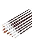 Elan Katzenzungenpinsel Set 8-teilig, kurzstielige Nylon Pinsel für Acryl-...