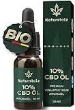 Naturstolz® CBD-Öl 10% - Vollspektrum - Bio Hanföl Tropfen mit 1000mg...