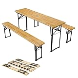 Juskys Bierzeltgarnitur Bichl 3-teilig & klappbar 170x46x77 cm -...