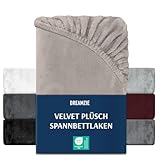 DREAMZIE Premium Frottee Spannbettlaken 140 x 200-160 x 200, Cashmere-Touch...