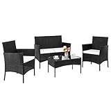LEADZM Gartenmöbel Set,Balkonmöbel,Polyester Rattan...