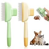 2 Stück Fellblitz Bürste, Selbstreinigender Flohkamm für Katzen Hunde,...
