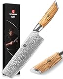 XINZUO Damastpulverstahl 18.2cm Nakirimesser, scharf Küchenmesser 73...