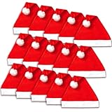 Jonami 15 Weihnachtsmützen, Nikolausmützen Weihnachtsmann Mütze Rot fur...