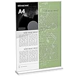 Yoosso Tischaufsteller, A4 Preisschilder Aufsteller Acryl T-Ständer...