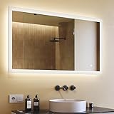 Rechteckiger Badspiegel mit Beleuchtung LED 120x70cm, Touchschalter,...
