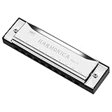 OFFCUP Mundharmonika, 10 Löcher Mundharmonika Chromatic Mundharmonika...