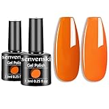 Senvenski Orange Gel Nagellack, Licht Hell Neon Kürbis Koralle Orange...