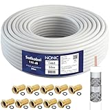 Nonic 50m Sat Koaxial Kabel 4-Fach, 135dB CCS Innenleiter Koax...