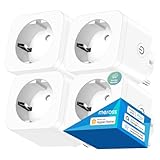 Meross Smart WLAN Steckdose Mit Strommessung16A, WiFi Alexa 4er Pack mit...