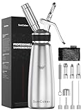 SimCoker Sahnespender 500ml für Schlagsahne,Aluminium Schlagsahnebereiter...