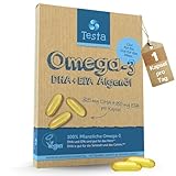 Omega 3 Vegan Algenöl – Hochdosiert 325mg DHA + 150mg EPA pro Kapsel -...