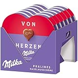 Milka I Love Milka Pralinen 12 x 44g, Pralinen aus Nuss-Nougat-Crème...