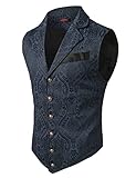 VATPAVE Herren Viktorianischer Anzug Weste Steampunk Gothic Weste Mittel...