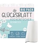 Glücksblatt Küchentücher, 48 Rollen á 45 Blatt, 3-lagige Küchenrollen,...