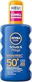 NIVEA SUN Schutz & Pflege Sonnenspray LSF 50+, wasserfestes Sonnencreme...