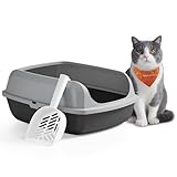 Feandrea Katzenklo mit hohen Seitenwänden, XL, offene Katzentoilette, mit...