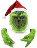 SHIFANQI Green Maske Erwachsene,Kostüm Maske,Weihnachten Kopfbedeckung...