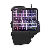 RedThunder Einhand-Gaming-Tastatur mit RGB-Hintergrundbeleuchtung und 35...