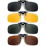 Hifot Sonnenbrille Aufsatz Clip on Sonnenbrille 4 Pack, Flip up Polarisiert...