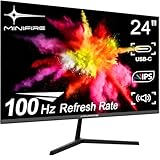 Minifire 24 Zoll USB-C Monitor mit Lautsprecher, 100Hz, IPS, FHD 1080P...