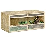 PawHut Terrarium für Reptilien, Reptil Fütterungsbox mit Lüftungsgitter,...