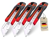 ORGAFLIX Profi Cuttermesser Set 18mm [3 Stück] Teppichmesser mit...