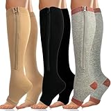 Wnicdvi Kompressionsstrümpfe mit Reißverschluss für Damen und Herren, 3...
