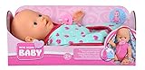 Simba 105030071 - New Born Baby mit Schmusedecke, Vollvinylpuppe mit Trink-...