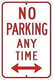 Mailitech Großes Schild 'No Parking Any Time' mit bidirektionalen Pfeilen,...