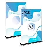 Thboxes 2 Stück Tischaufsteller A5, Transparent Preisschilder Aufsteller...