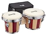 RockJam RJ-100301 7' and 8' Bongo Set with Padded Bag and Tuning Wrench Red...