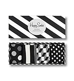 Happy Socks 4-Pack Classic Black & White Geschenkbox farbenfrohe und...