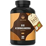 Bio Ashwagandha - 360 Kapseln (BIG PACK) - Hochdosierte 2600mg pro Tag (90...