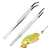 BOULESENM 2 PCS Lange Pinzette Edelstahl,Reptile Tongs Futterzange mit...