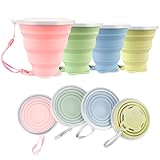 ddLUCK Faltbecher Silikon Becher, 320ml Faltbare Camping Reisebecher Mit...