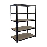 Relaxdays Schwerlastregal, HxBxT: 200 x 100 x 50 cm, 875 kg, 5 Ebenen,...