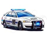 Aufbügler Bügelmotiv Auto Bügelbild Polizeiauto Polizei Streifenwagen...