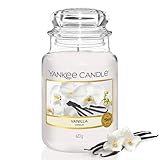 Yankee Candle Duftkerze im Glas (groß) | Vanilla | Kerze mit langer...