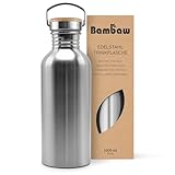 Bambaw – Edelstahl Trinkflasche 1l, Wasserflasche 1l, Nicht Isolierte...