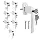 Jopassy Aluminium Fenstergriff 8x Weiß Abschließbar Fenstergriff mit...